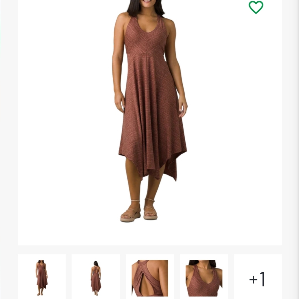 Prana Terra Cotta Rust maxi dress/flowy boho active athleisure dress